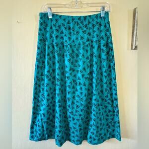 Vintage 90s teal patterned skirt